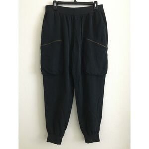 ATM Anthony Thomas Melillo Tencel Cargo Jogger Pants Large Black Zip Pockets